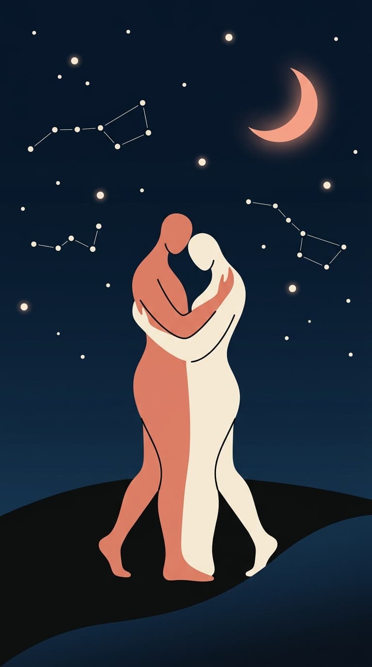 Midnight Starlight - Minimalist Silhouette Art